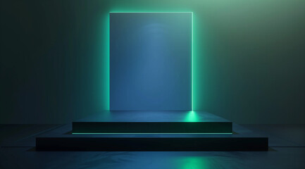 Abstract blue and green gradient background with empty space for product display or presentation design vector illustration