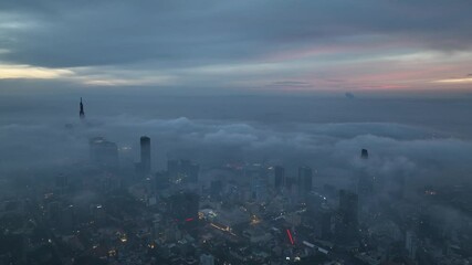 Wall Mural - October 15, 2024: The early morning scene in Ho Chi Minh City