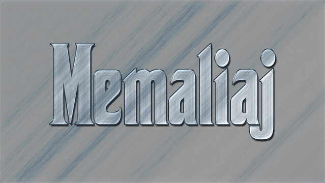 3D Glass effect Albanian city name design of Memaliaj, glassy background.	
