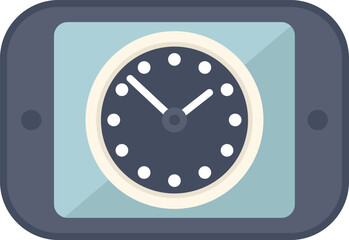 Poster - mobile phone is displaying a clock icon, representing the concept of time management using technolog
