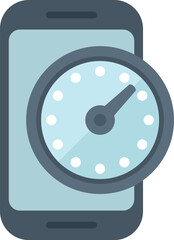 Poster - speedometer is appearing on a smartphone screen, showing internet speed test concept