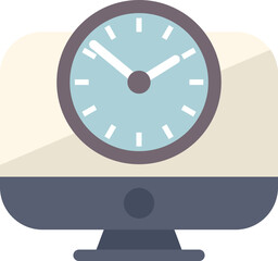 Poster - clock is displaying on a computer screen, suggesting time management and productivity
