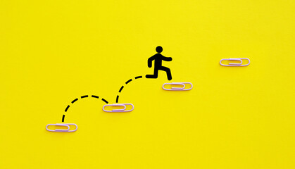 Poster - Achieve results and Unlock potential of business success stairs. Explore opportunities growth embrace steps to achieve ambitions and goal concept
