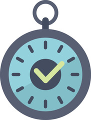 Poster - pocket watch is showing that it's time to be productive with a check mark symbol