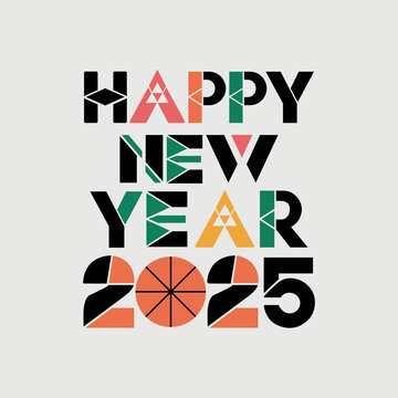Happy New Year Abstract 2025 Vector Design