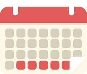 Poster - red calendar page showing week with marked dates for business meeting or vacation planning