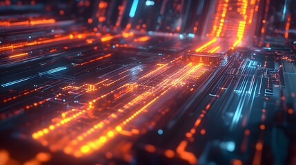 Automation concept with abstract high speed technology 