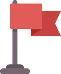 Poster - Red blank flag waving on metal pole, perfect vector illustration for projects related to marketing, advertising or business