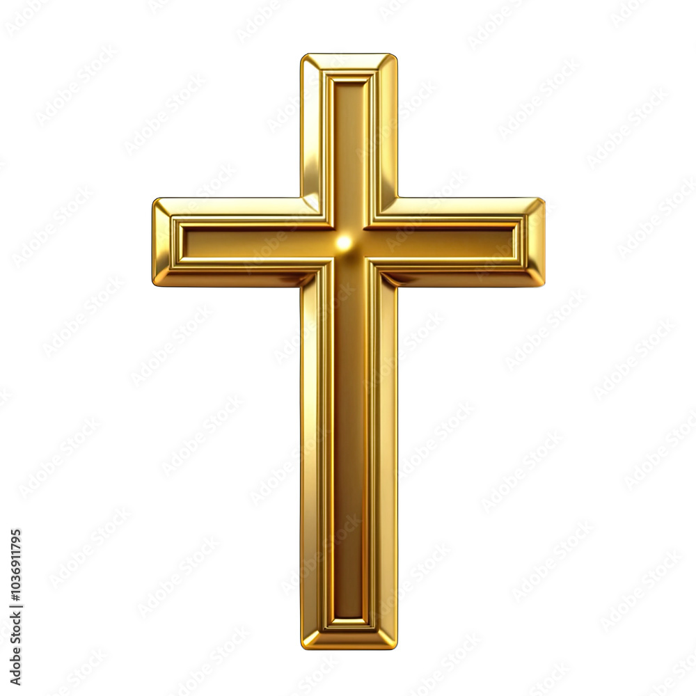 gold cross on a white background Stock Illustration | Adobe Stock