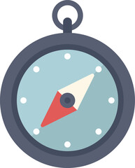 Poster - simple compass with a red needle pointing north, indicating direction for navigation