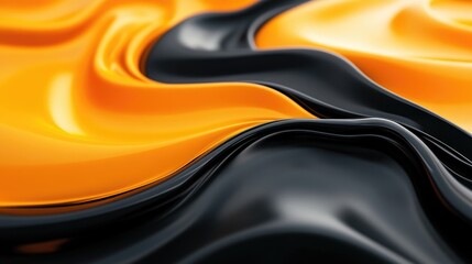Poster - 3D rendering of an abstract background with black and yellow tones