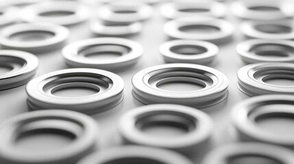 Poster - Abstract background featuring small gray rings 3D rendering
