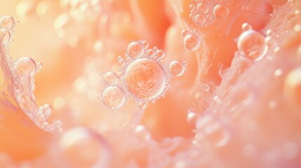 Poster - Peach fuzz textures with circular designs for creative projects