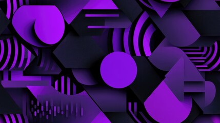 Poster - Purple and black seamless geometric pattern suitable for branding products gifts or card backgrounds
