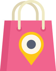 Poster - Pink shopping bag showing location for local store marketing and advertising