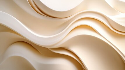 Poster - Curved abstract lines on a light background featuring a 3D rendering design