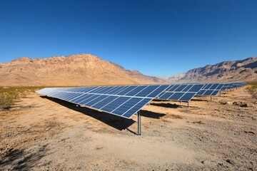 Solar Power Panels in the Desert Landscape