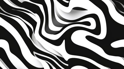 Poster - Black and white abstract patterned background