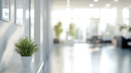 Poster - 3d rendering of a modern bright office interior featuring furniture and natural daylight with a blur