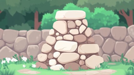 Poster - Corner of textured stone wall background