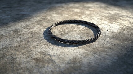 Poster - shadow of a coiled cable cast on a concrete surface