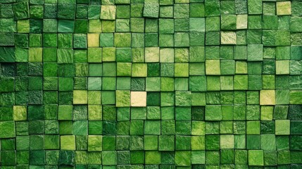 Poster - Abstract green mosaic pattern