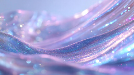 Poster - mesmerizing display of colorful glitter particles swirling in cosmic flow, creating dreamy and ethereal atmosphere. shimmering waves evoke sense of wonder and beauty