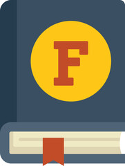 Poster - blue book cover with a yellow circle and a red letter f, suggesting a specific genre or category