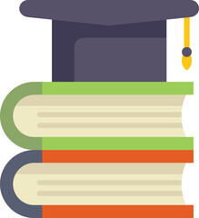 Poster - graduation cap sitting on a stack of books symbolizing the hard work and dedication required for aca