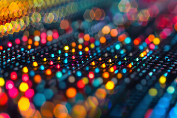 Poster - A colorful image of a computer monitor with many small lights
