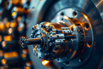 Poster - A close up of a machine part with many small holes