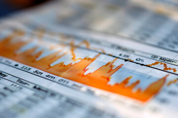 Poster - A graph with a red line is on a piece of paper