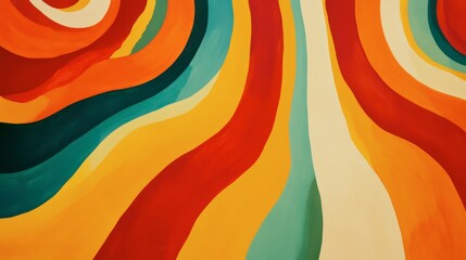 Leinwandbilder - Colorful Abstract Waves in Vibrant Hues
