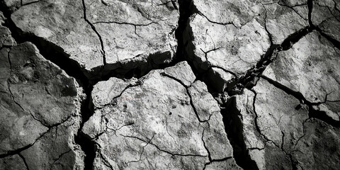 Poster - The image is a close up of a rock with deep cracks and holes