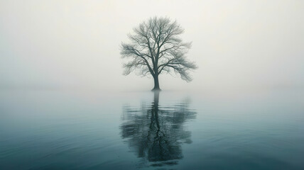 Poster - A tree is reflected in the water