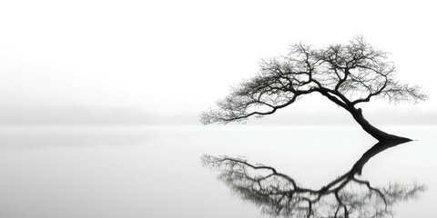 Poster - A tree is reflected in the water