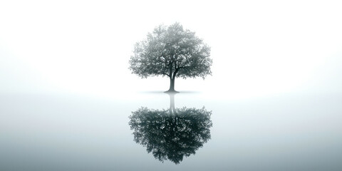 Poster - A tree is reflected in the water