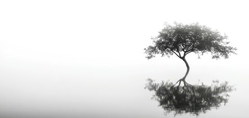 Poster - A tree is reflected in the water