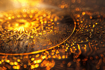 Poster - A gold and silver design with a lot of detail