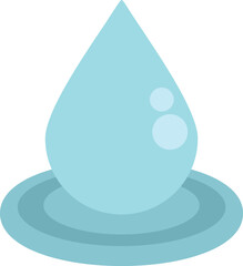Poster - cartoon illustration of a big drop falling and splashing in a puddle of water
