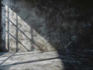 Poster - Illuminated Industrial Concrete Wall and Floor Backdrop for Modern Art or Product Photography