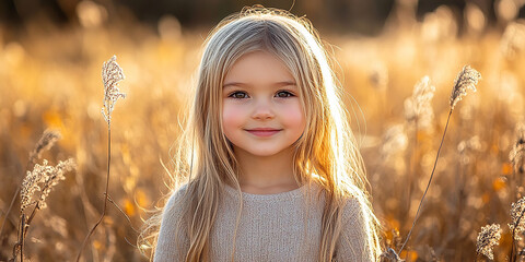 Portrait of a beautiful little girl looking at the camera