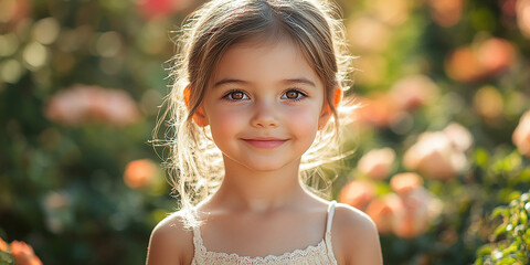 Portrait of a beautiful little girl looking at the camera