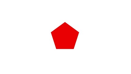 Morph shape isolated on white background, square to circle to polygon to star