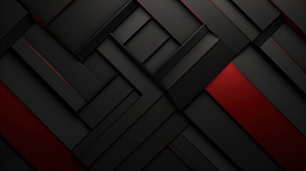 Poster - Abstract Geometric Pattern with Red and Black Stripes