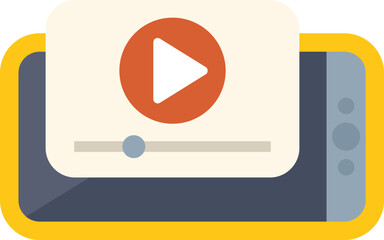 Poster - mobile phone is playing a video with a progress bar, symbolizing online video content