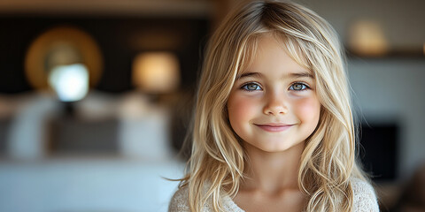 Portrait of a beautiful little girl looking at the camera