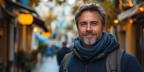 Portrait of an adult man on the street