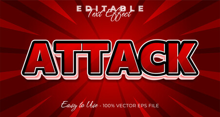 Aufkleber - Attack typography modern editable text effect