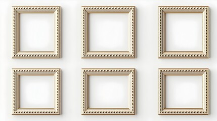 Poster - Classic Elegant Dotted Square Line Frames Set on White Background for Refined Design